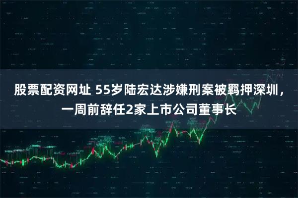 股票配资网址 55岁陆宏达涉嫌刑案被羁押深圳，一周前辞任2家上市公司董事长