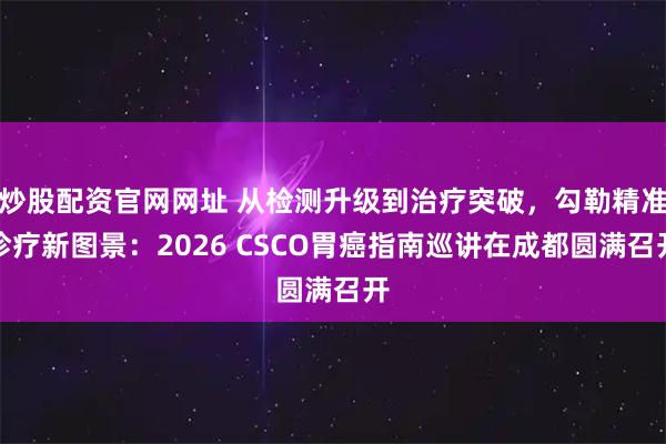 炒股配资官网网址 从检测升级到治疗突破,勾勒精准诊疗新图景:2026 CSCO胃癌指南巡讲在成都圆满召开